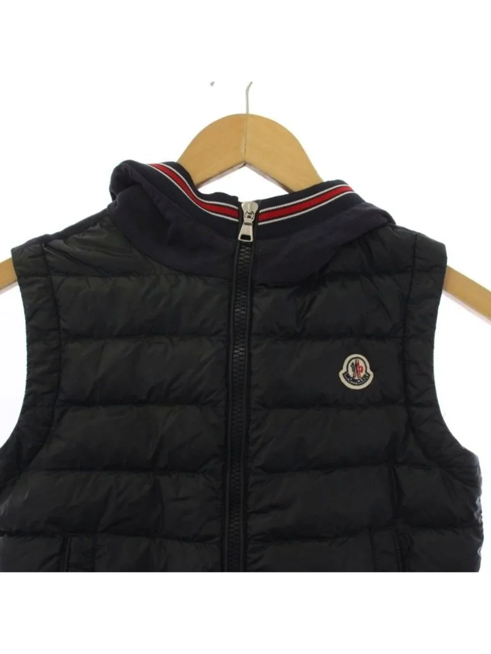 Moncler Down Vest Zip Up Hood 10 Navy